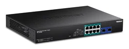 TRENDnet TPE-1020SB Switch No Administrado Gigabit PoE de 8 Puertos + 2 SFP, 20Gbps, Montaje Rack 1U