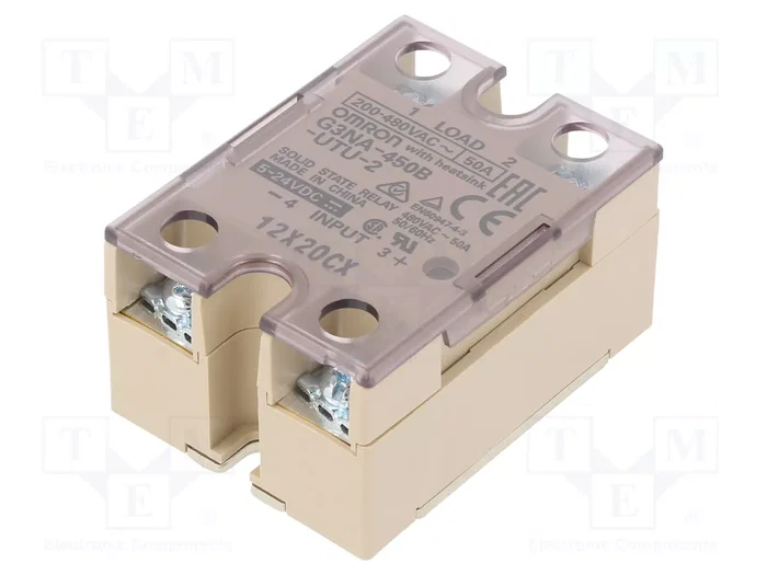 OMRON G3NA-450B-5-24 Relé de semiconductor 50A 200-480VAC OMRON G3NA-450B-5-24 Relé de semiconductor 50A 200-480VAC