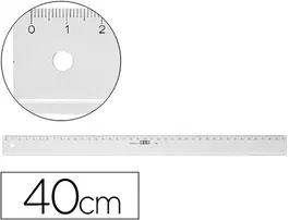 Mor Regla 40 cm Plástico Transparente Con Borde Biselado Y Graduación
