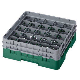 CAMBRO Cesta de lavado 25 comp. 2 alturas Verde sherwood
