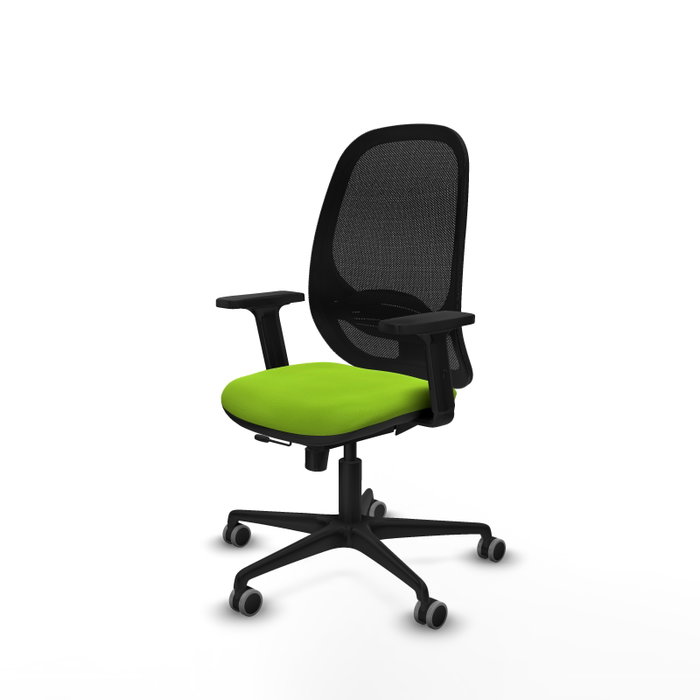 PIQUERAS Y CRESPO Silla de oficina Cilanco con mecanismo Sincro/Traslack, Pistacho y Negro