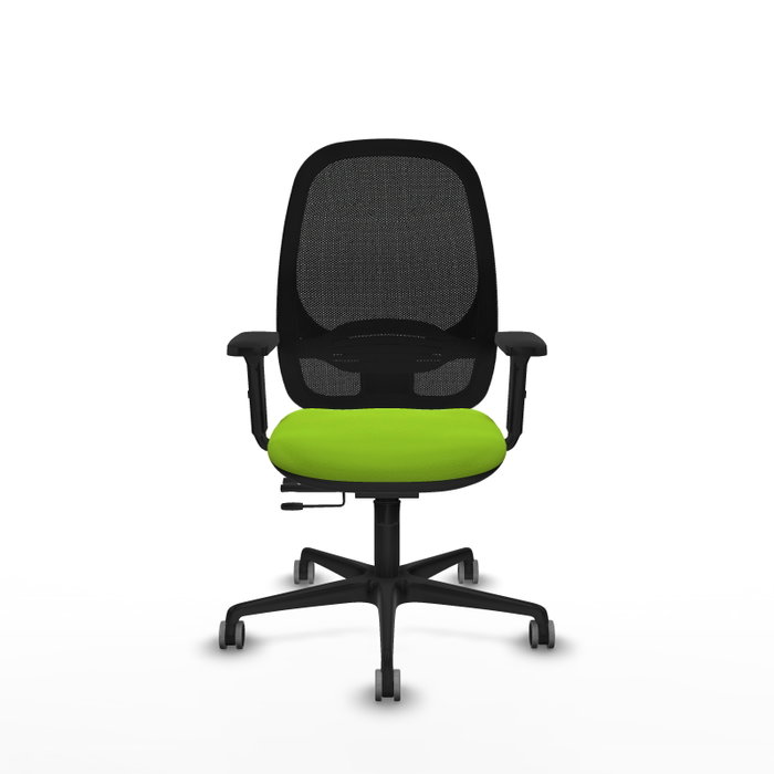 PIQUERAS Y CRESPO Silla de oficina Cilanco con mecanismo Sincro/Traslack, Pistacho y Negro