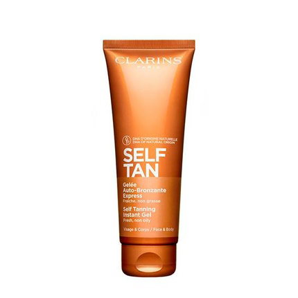 Clarins Self Tan Gel Express Autobronceador para Rostro y Cuerpo, 125 ml