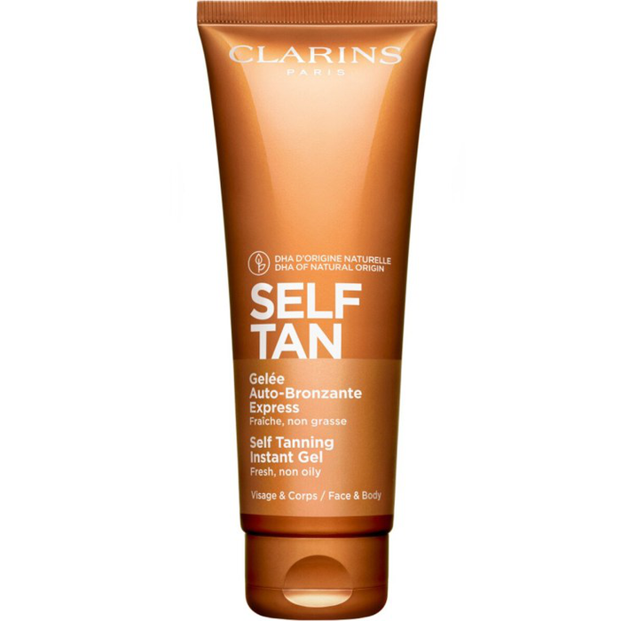 Clarins Self Tan Gel Express Autobronceador para Rostro y Cuerpo, 125 ml