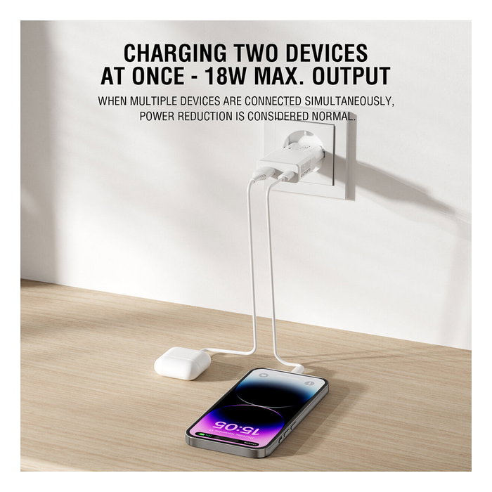 4smarts PDPlug Duos Slim GaN 20W Cargador de Pared USB-C/A + USB-C con Cable 1.5m Blanco, QC 3.0, USB Power Delivery 3.0, Adaptive Fast Charging, SuperCharge 4smarts PDPlug Duos Slim GaN 20W Cargador de Pared USB-C/A + USB-C con Cable 1.5m Blanco, QC 3.0, USB Power Delivery 3.0, Adaptive Fast Charging, SuperCharge