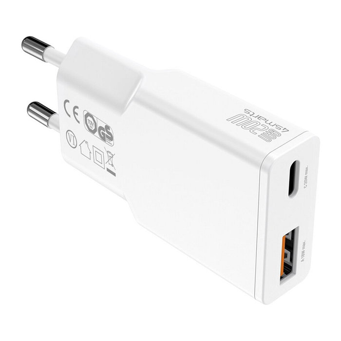 4smarts PDPlug Duos Slim GaN 20W Cargador de Pared USB-C/A + USB-C con Cable 1.5m Blanco, QC 3.0, USB Power Delivery 3.0, Adaptive Fast Charging, SuperCharge 4smarts PDPlug Duos Slim GaN 20W Cargador de Pared USB-C/A + USB-C con Cable 1.5m Blanco, QC 3.0, USB Power Delivery 3.0, Adaptive Fast Charging, SuperCharge