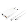4smarts PDPlug Duos Slim GaN 20W Cargador de Pared USB-C/A + USB-C con Cable 1.5m Blanco, QC 3.0, USB Power Delivery 3.0, Adaptive Fast Charging, SuperCharge