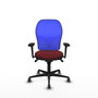 PIQUERAS Y CRESPO Silla de oficina Jorquera con mecanismo Sincro, Granate y Azul