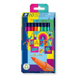 Rotulador Fibra Staedtler 323 Triplus Color Happy Line Estuche De 10