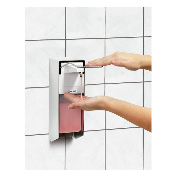Bartscher Dispensador de jabón PS 0,9L-W 850008 plata de 0,9 l Bartscher Dispensador de jabón PS 0,9L-W 850008 plata de 0,9 l