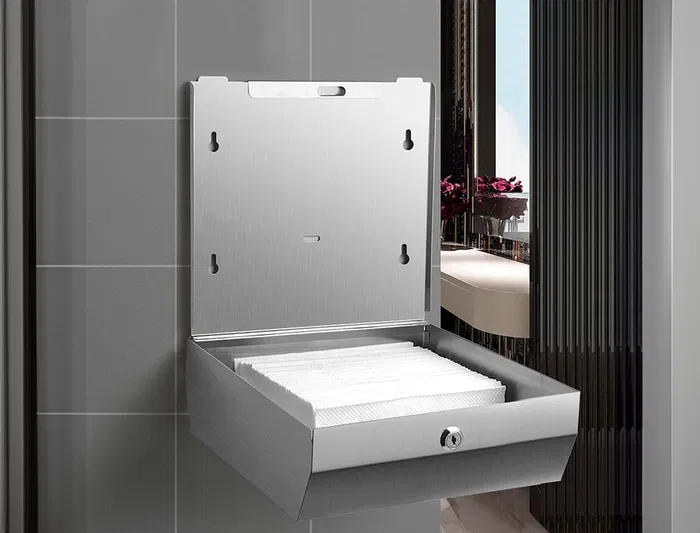 Q-connect Dispensador de Toallitas de Papel Acero Inoxidable 283x100x365 mm