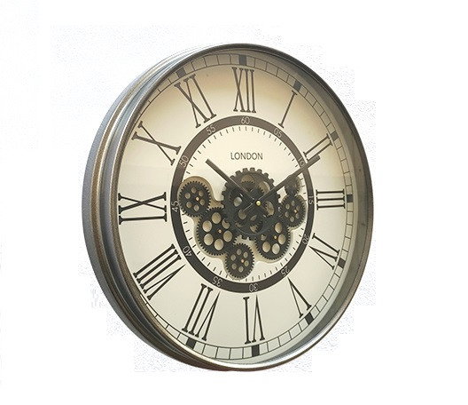 DKD Home Decor Reloj de Pared Loft Gris Oscuro Negro 8 x 55 x 54 cm