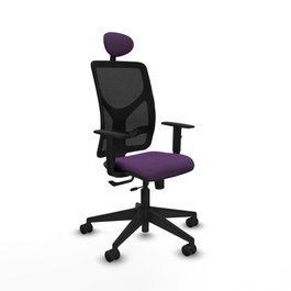 PIQUERAS Y CRESPO Silla de oficina Motilla con mecanismo Sincro/Traslack Morado y Negro