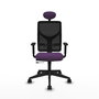 PIQUERAS Y CRESPO Silla de oficina Motilla con mecanismo Sincro/Traslack Morado y Negro