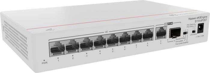 Huawei CloudEngine S110-8P2ST con 8 puertos Gigabit PoE+ y 1 puerto SFP Huawei CloudEngine S110-8P2ST con 8 puertos Gigabit PoE+ y 1 puerto SFP
