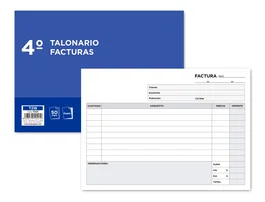 Liderpapel Talonario de facturas cuarto apaisado con I.V.A. (Original y copia)