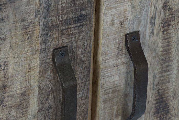 DKD Home Decor Estanteria Cottage Estilo Rústico Natural Mango y Metal 95 x 44 x 172 cm con 2 Cajones y 2 Puertas DKD Home Decor Estanteria Cottage Estilo Rústico Natural Mango y Metal 95 x 44 x 172 cm con 2 Cajones y 2 Puertas