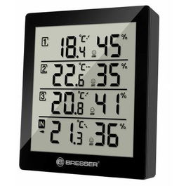 Bresser 7000020CM3000 Temeo Hygro Quadro Estación Meteorológica Electrónica Digital Negra y Blanca
