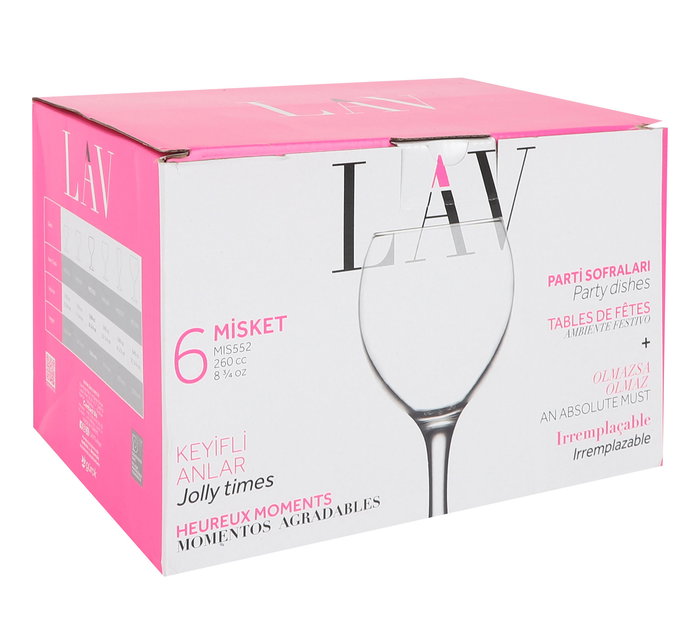 Lav Set 6 Copas Agua 260 cc Misket (4 Cajas)