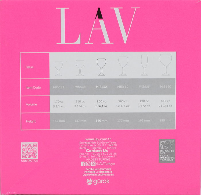 Lav Set 6 Copas Agua 260 cc Misket (4 Cajas)