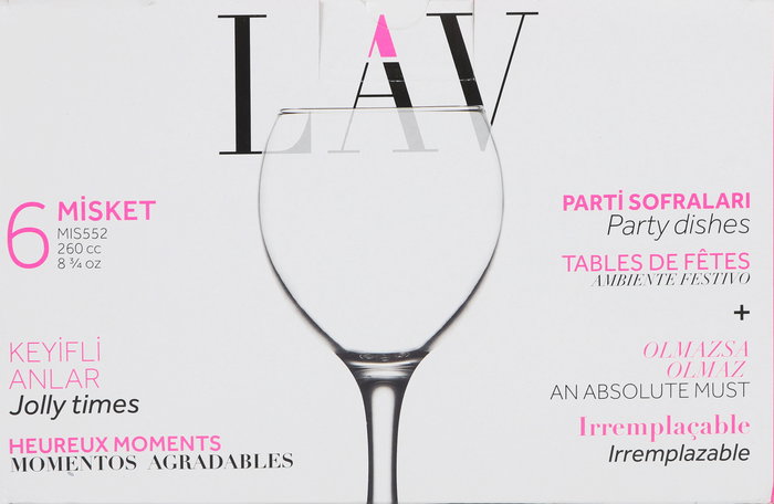 Lav Set 6 Copas Agua 260 cc Misket (4 Cajas)