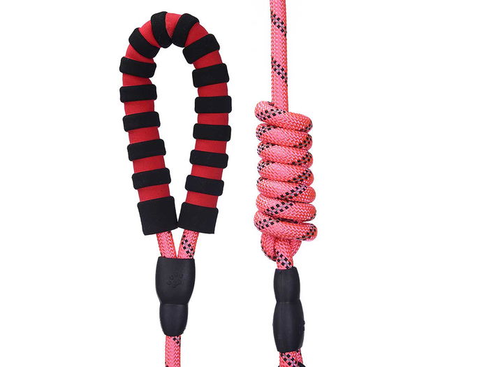 Mascow Correa para Mascota Reflectante 1,2 m Arnés Disponible en Naranja, Rosa y Verde (Set de 12)