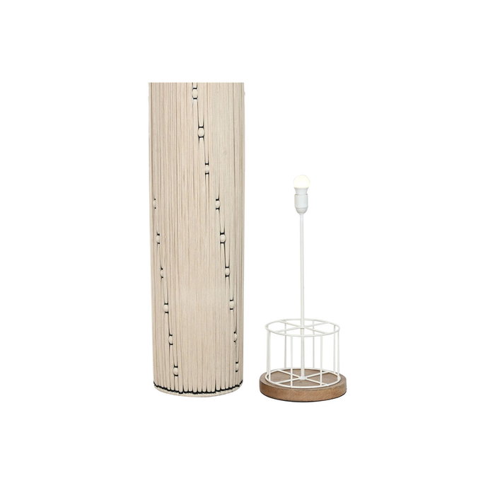 DKD Home Decor Lámpara de Pie Algodón y Rafia Nudo Natural Crudo