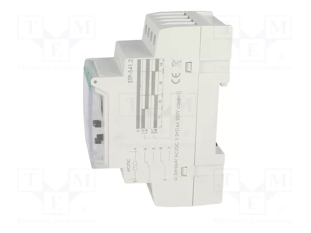 F&F Relé de tiempo DPDT para raíl DIN 24÷264VAC/VDC
