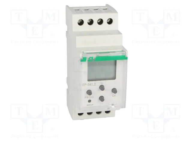 F&F Relé de tiempo DPDT para raíl DIN 24÷264VAC/VDC