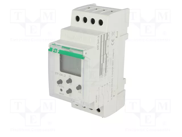 F&F Relé de tiempo DPDT para raíl DIN 24÷264VAC/VDC