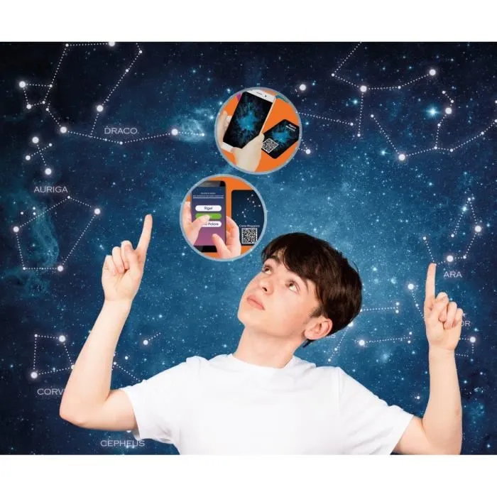 Clementoni Proyector de Planetas y Constelaciones CLE8005125527809 3 Modos de Juego con App Gratuita