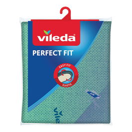 Vileda Funda Perfect Fit para Tabla de Planchar, Algodón y Espuma, Fijación Elástica, 114-122x34-42 cm