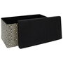 Home Deco Factory Banco-Puf Plegable Trenzado Negro Mirage 76x38 cm