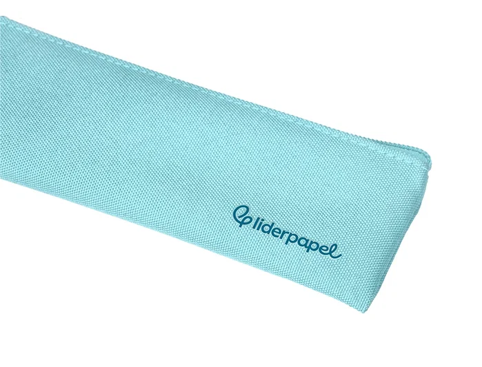 Liderpapel Estuche portatodo plano estrecho azul celeste