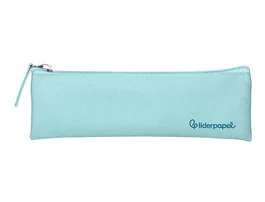 Liderpapel Estuche portatodo plano estrecho azul celeste
