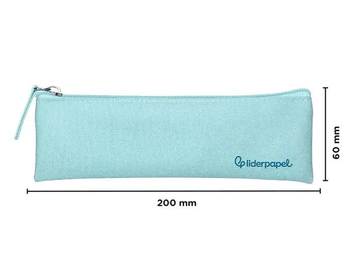 Liderpapel Estuche portatodo plano estrecho azul celeste