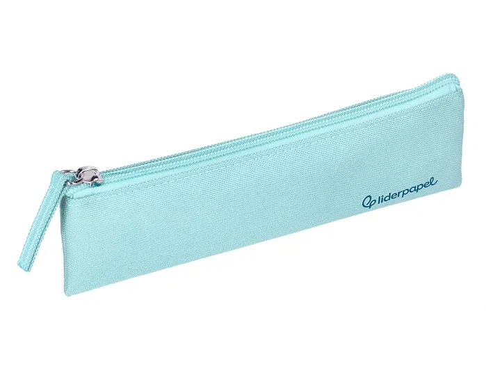 Liderpapel Estuche portatodo plano estrecho azul celeste