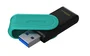 Kingston DataTraveler Exodia S 128GB - Pendrive USB 3.2 Gen 1 Tipo A con Tapa Giratoria, Negro Turquesa, Almacenamiento para PC, Mac, Linux y ChromeOS