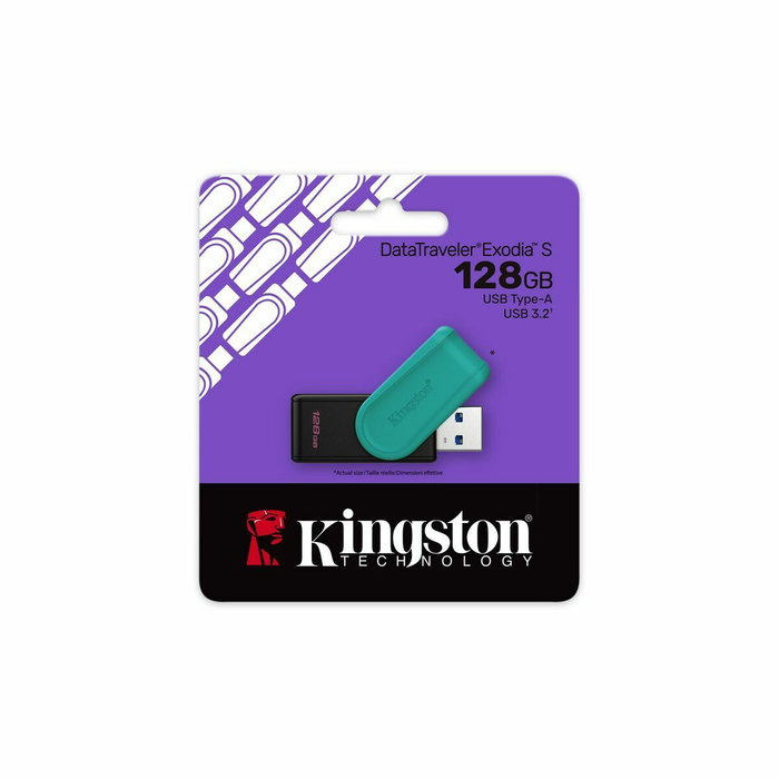 Kingston DataTraveler Exodia S 128GB USB 3.2 Gen 1 Negro/Turquesa