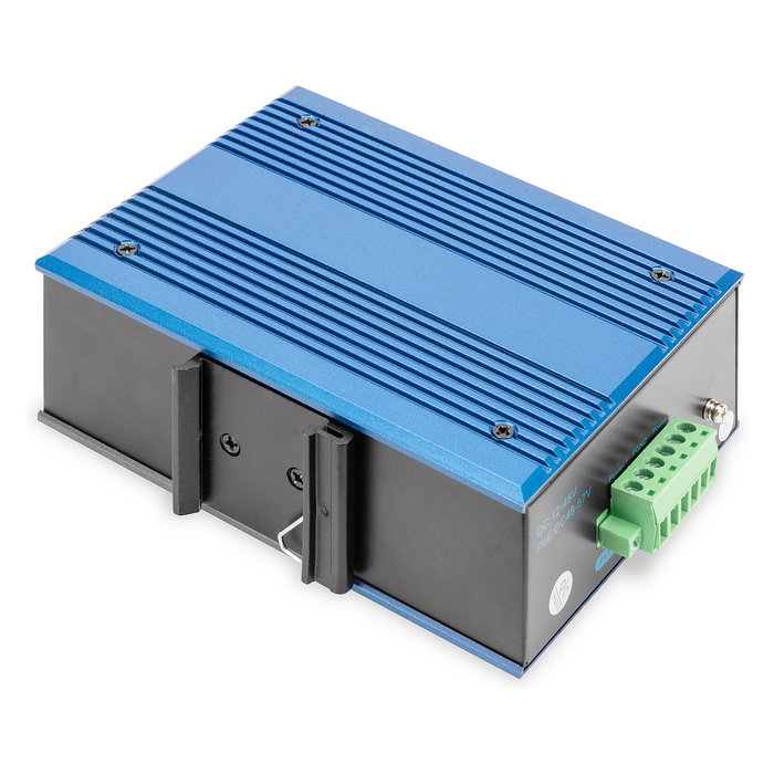 Digitus ASSMANN DN-650106 Switch Industrial de 8 Puertos Fast Ethernet (10/100) Unmanaged + 1 RJ45 Uplink, Metal para Montaje en Pared y Carril DIN