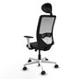 PIQUERAS Y CRESPO Silla de oficina Zulema con mecanismo Sincro/Traslack, Negro y Blanco