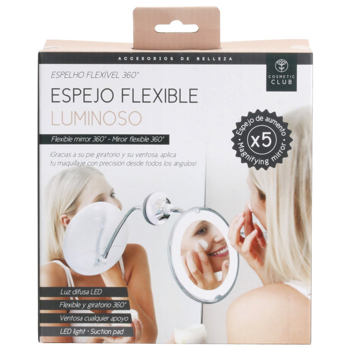Cosmetic Club Espejo de Maquillaje LED Flexible con Ventosa y Aumento 5x Cosmetic Club Espejo de Maquillaje LED Flexible con Ventosa y Aumento 5x