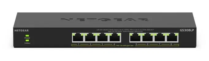 Netgear GS308LP Switch Gigabit Ethernet con PoE+ de 8 puertos