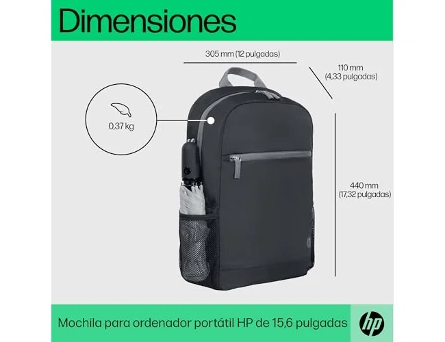 HP Mochila para portátil de 15,6 pulgadas Black/Grey