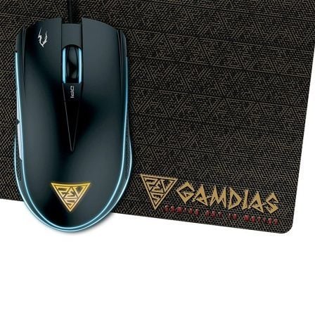 RATÓN GAMING GAMDIAS ZEUS E1 - SENSOR ÓPTICO - 1000/3200DPI - 125HZ - ILUMINACIÓN MULTICOLOR - CABLE USB 1.8M + ALFOMBRILLA NYX E1