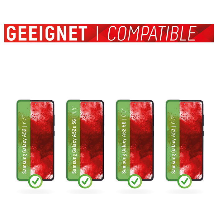 Displex 01639 Protector de Pantalla Cristal Templado 9H para Samsung Galaxy A52/A52s/A53 5G - Ultra Delgado, Resistente a Impactos y Rayones, Aplicación en Seco