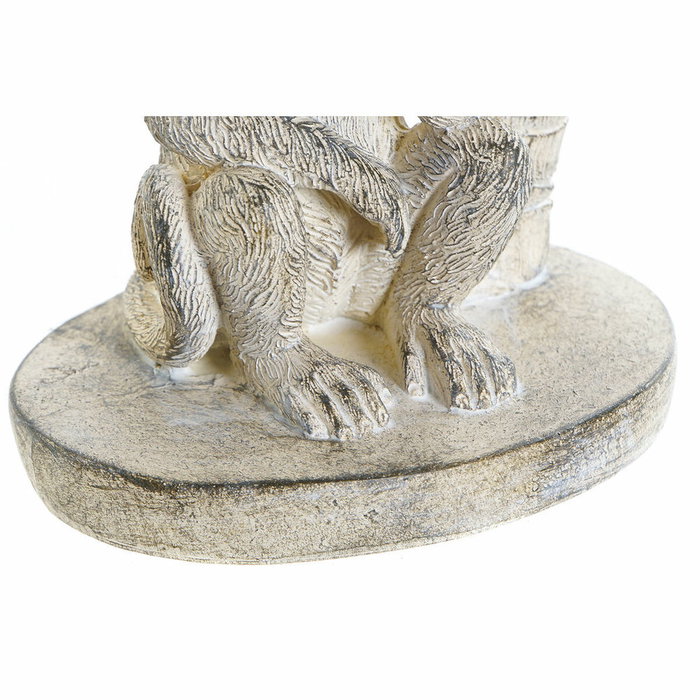 DKD Home Decor Figura de Mono en Resina con Acabado Decapé Blanco