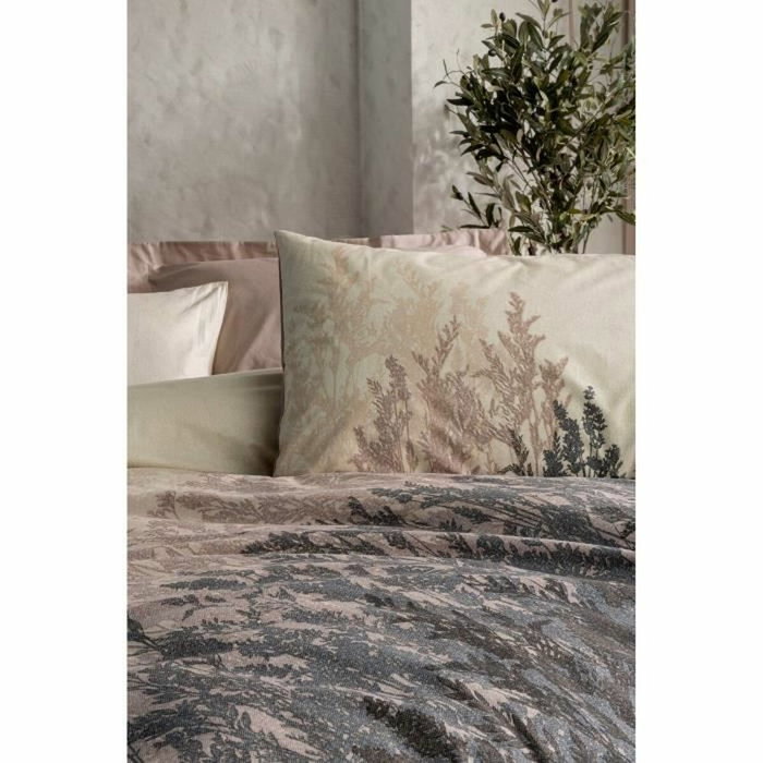 Aucune Juego de cama de 100% algodón, Beige, 220x240 cm + 2 fundas de 60x60 cm Aucune Juego de cama de 100% algodón, Beige, 220x240 cm + 2 fundas de 60x60 cm