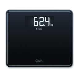 Beurer GS-410 Báscula Digital de Vidrio Negra con Pantalla LCD Grande, Capacidad 200 kg