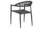 DKD Home Decor Silla de Terraza y Jardín Negro Gris Oscuro Aluminio Ratán 60 x 78 x 56 cm